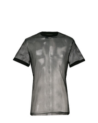 T-shirt girocollo in rete nera di DSQUARED2
