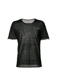 T-shirt girocollo in rete nera di Nuur