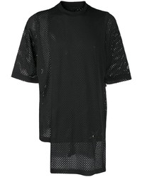 T-shirt girocollo in rete nera di Rick Owens