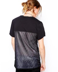 T-shirt girocollo in rete nera