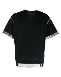 T-shirt girocollo in rete nera di Undercover