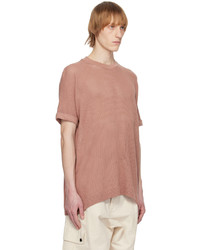 T-shirt girocollo in rete rosa di Jan Jan Van Essche