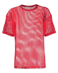T-shirt girocollo in rete rossa di Bode