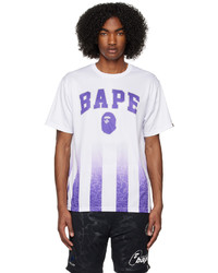 T-shirt girocollo in rete stampata bianca di BAPE