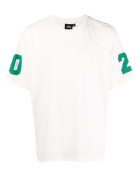 T-shirt girocollo in rete stampata bianca di Stussy