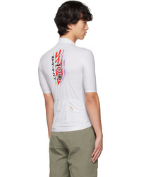 T-shirt girocollo in rete stampata grigia di BBUC