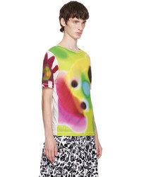 T-shirt girocollo in rete stampata multicolore di Chopova Lowena