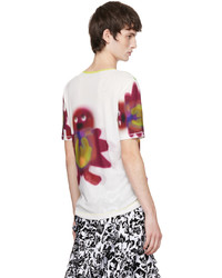 T-shirt girocollo in rete stampata multicolore di Chopova Lowena