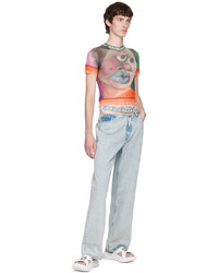T-shirt girocollo in rete stampata multicolore di Ottolinger