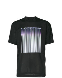 T-shirt girocollo in rete stampata nera di Alexander Wang
