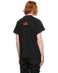 T-shirt girocollo in rete stampata nera di 99% Is