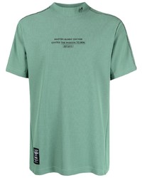 T-shirt girocollo in rete stampata verde menta