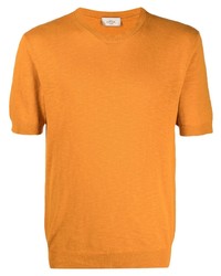 T-shirt girocollo lavorata a maglia arancione di Altea