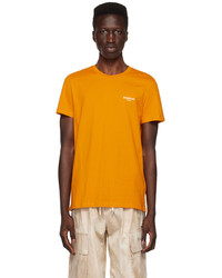 T-shirt girocollo lavorata a maglia arancione di Balmain