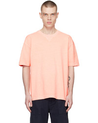 T-shirt girocollo lavorata a maglia arancione di BOSS