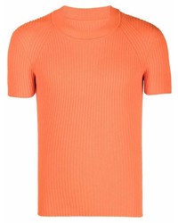 T-shirt girocollo lavorata a maglia arancione di Jacquemus