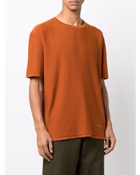 T-shirt girocollo lavorata a maglia arancione di Alanui