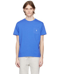 T-shirt girocollo lavorata a maglia azzurra di Polo Ralph Lauren