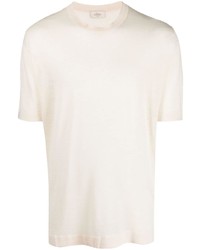 T-shirt girocollo lavorata a maglia beige di Altea