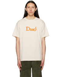 T-shirt girocollo lavorata a maglia beige di Dime