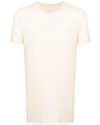 T-shirt girocollo lavorata a maglia beige di Rick Owens
