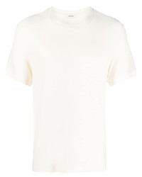 T-shirt girocollo lavorata a maglia beige di Sandro