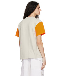 T-shirt girocollo lavorata a maglia beige di JW Anderson