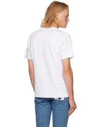 T-shirt girocollo lavorata a maglia bianca e nera di Off-White