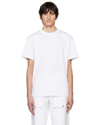 T-shirt girocollo lavorata a maglia bianca di Alexander McQueen