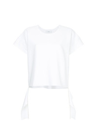 T-shirt girocollo lavorata a maglia bianca di ASTRAET