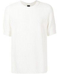 T-shirt girocollo lavorata a maglia bianca di D'urban