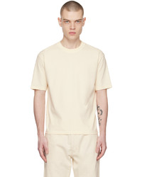 T-shirt girocollo lavorata a maglia bianca di Drake's