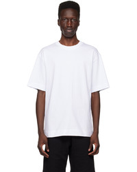 T-shirt girocollo lavorata a maglia bianca di Dries Van Noten