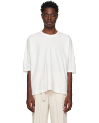 T-shirt girocollo lavorata a maglia bianca di Homme Plissé Issey Miyake