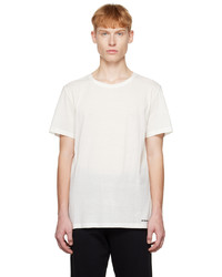 T-shirt girocollo lavorata a maglia bianca di Jil Sander