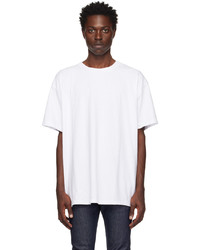 T-shirt girocollo lavorata a maglia bianca di John Elliott