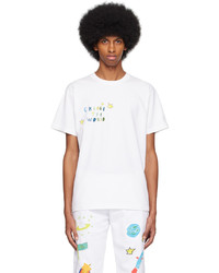 T-shirt girocollo lavorata a maglia bianca di Kids Worldwide