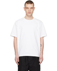 T-shirt girocollo lavorata a maglia bianca di Master-piece Co