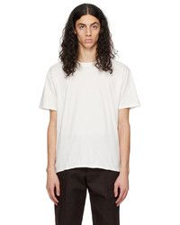 T-shirt girocollo lavorata a maglia bianca di Meta Campania Collective