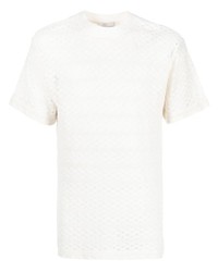 T-shirt girocollo lavorata a maglia bianca di MOUTY