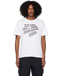 T-shirt girocollo lavorata a maglia bianca di Nike