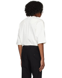 T-shirt girocollo lavorata a maglia bianca di Rick Owens