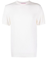 T-shirt girocollo lavorata a maglia bianca di Orlebar Brown