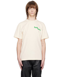 T-shirt girocollo lavorata a maglia bianca di Sunflower