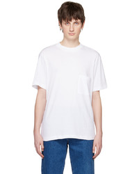 T-shirt girocollo lavorata a maglia bianca di The Row