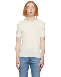 T-shirt girocollo lavorata a maglia bianca di Tom Ford