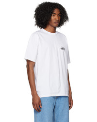 T-shirt girocollo lavorata a maglia bianca di Stussy