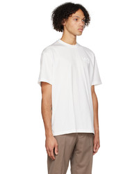 T-shirt girocollo lavorata a maglia bianca di Y-3