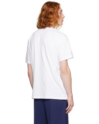 T-shirt girocollo lavorata a maglia bianca di JW Anderson
