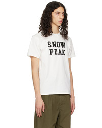 T-shirt girocollo lavorata a maglia bianca di Snow Peak